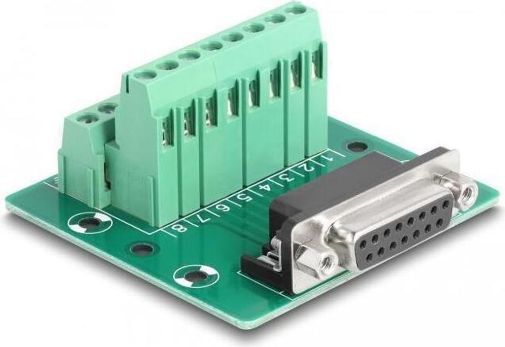 D-Sub 15 Pin Buchse zu Terminalblock Adapter für Hutschiene