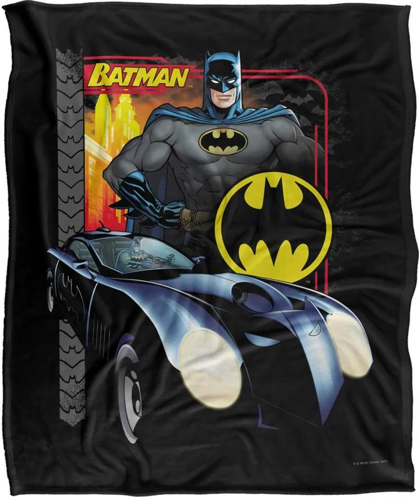 Couverture Batman Batmobile TV18658 Multicolore - Plaid Doux Grand Format
