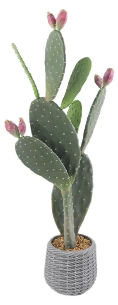 Grand cactus artificiel décoratif 106 cm aspect naturel avec son pot