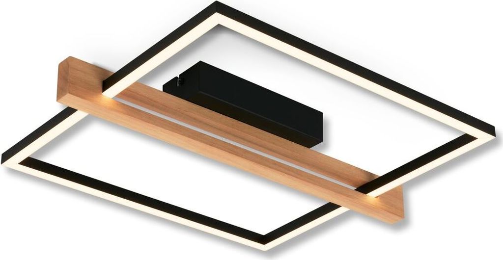 LED Deckenlampe Holz LED Deckenleuchte Wohnzimmer Dimmbar Produktbild 