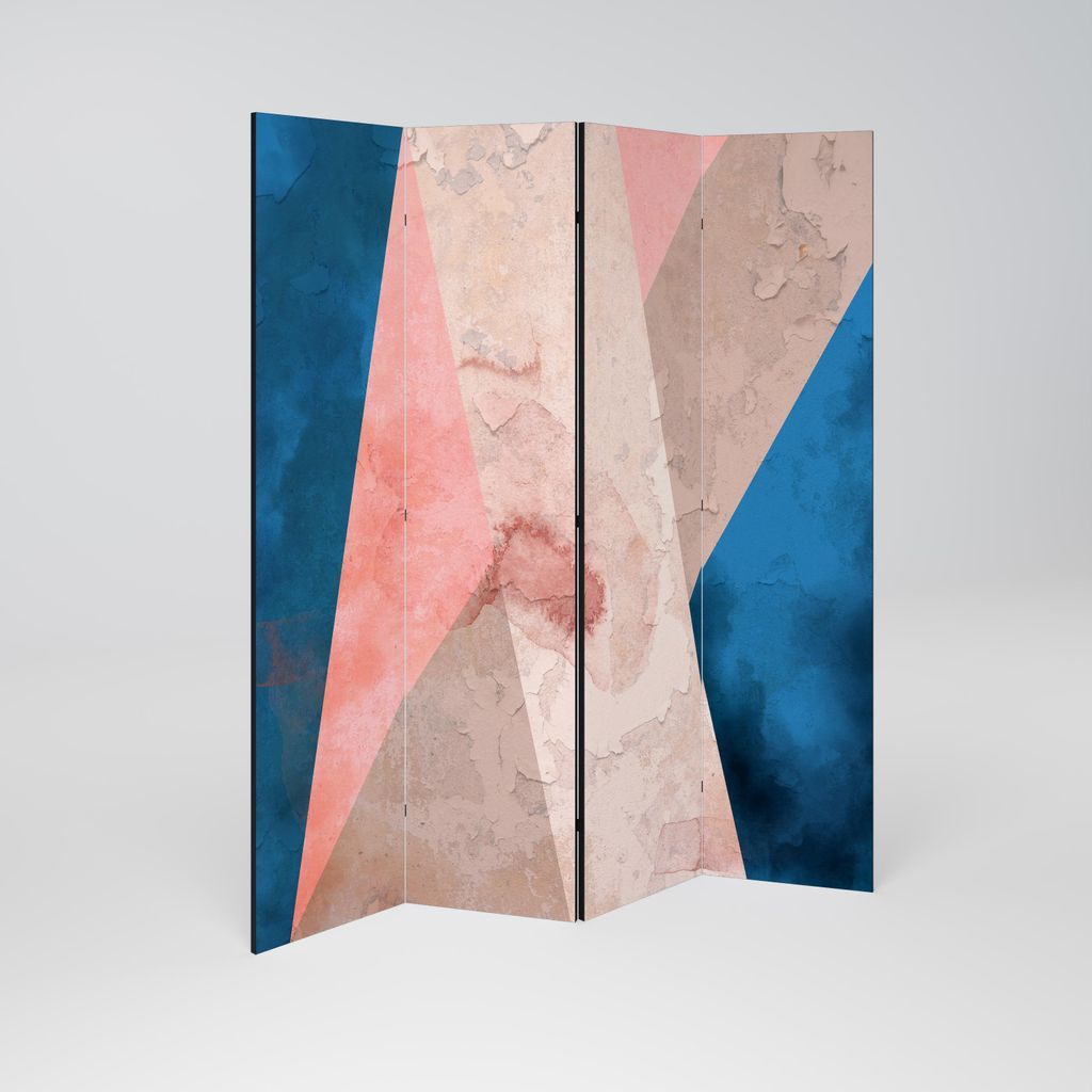 SpaceRebels Paravent Raumteiler - 4-teilig Raumtrenner, Druck 1-Seite - Raumtrenner - Trennwand Wohnung - Room Divider - Spanische Wand Deko Modern...