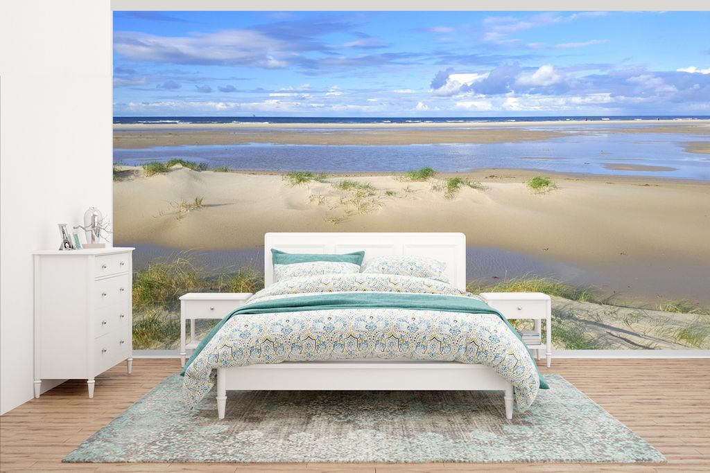 MuchoWow Fototapete für Wohnzimmer oder Schlafzimmer Wandtapete Vinyl Motivtapete Die Dünen von Vlieland - 430x240 cm - Gemustert