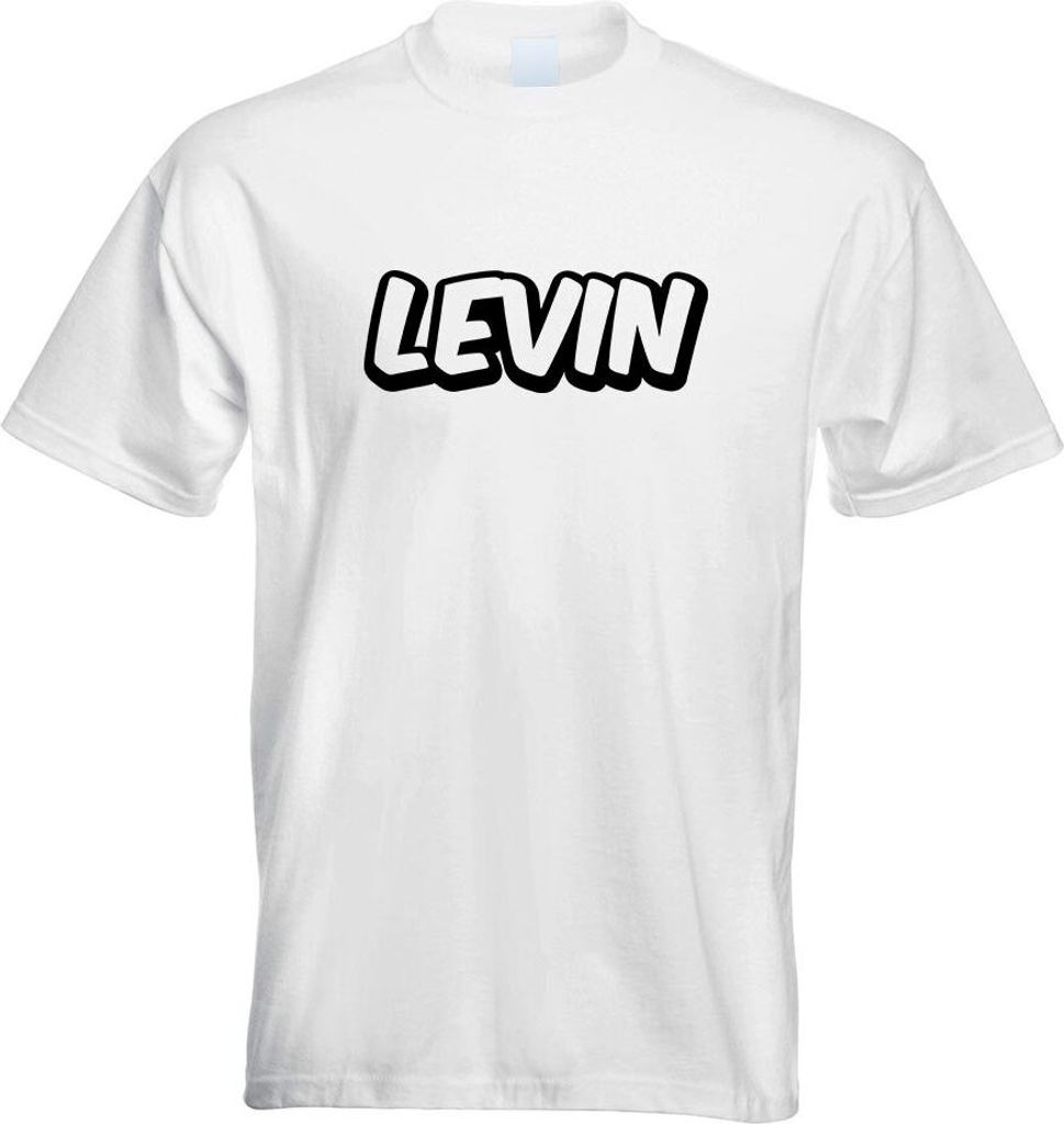 Kiwistar - T-Shirt - Weiss - Levin Vorname Jungen Motiv Bedruckt Funshirt Design Print - mit Motiv Bedruckt - Funshirt Design - Sport - Freizeit - ...
