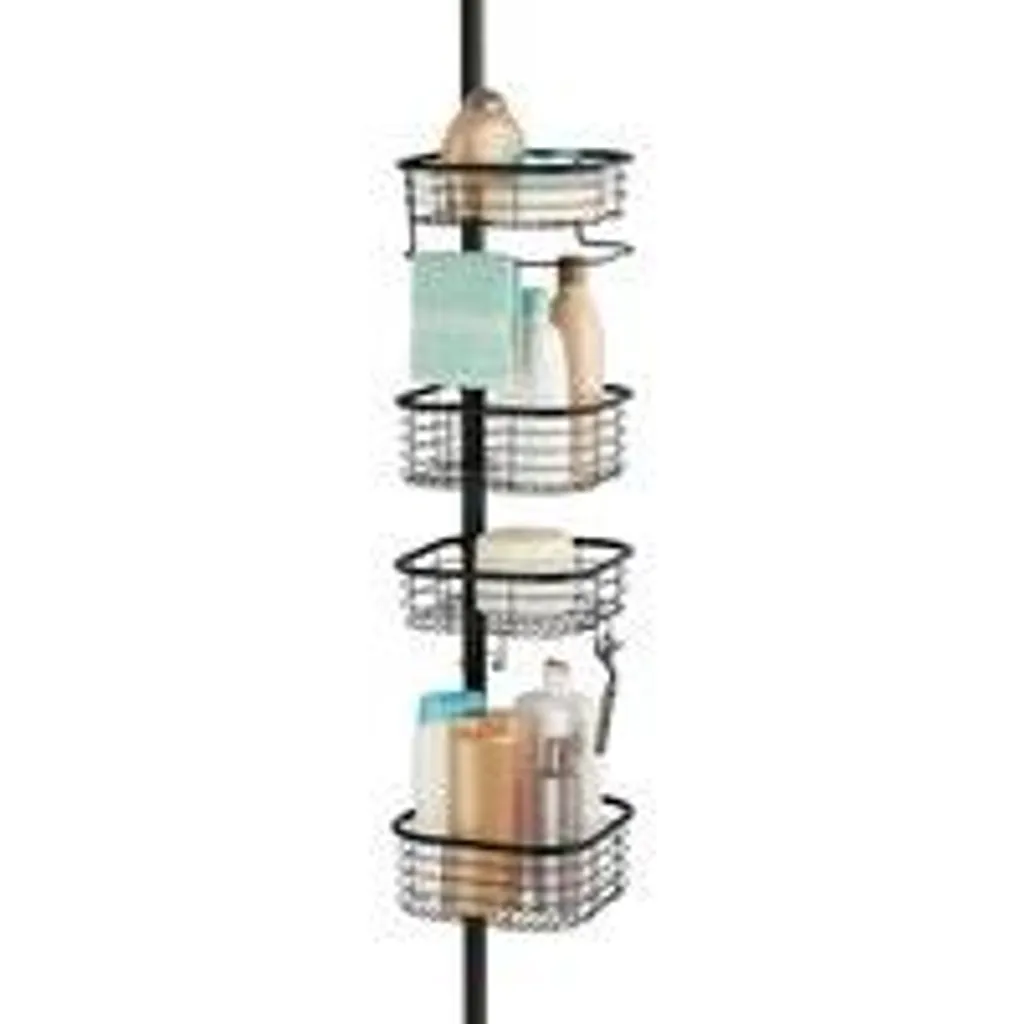 Porte-douche télescopique d'angle - Solution rangement douche sans trou