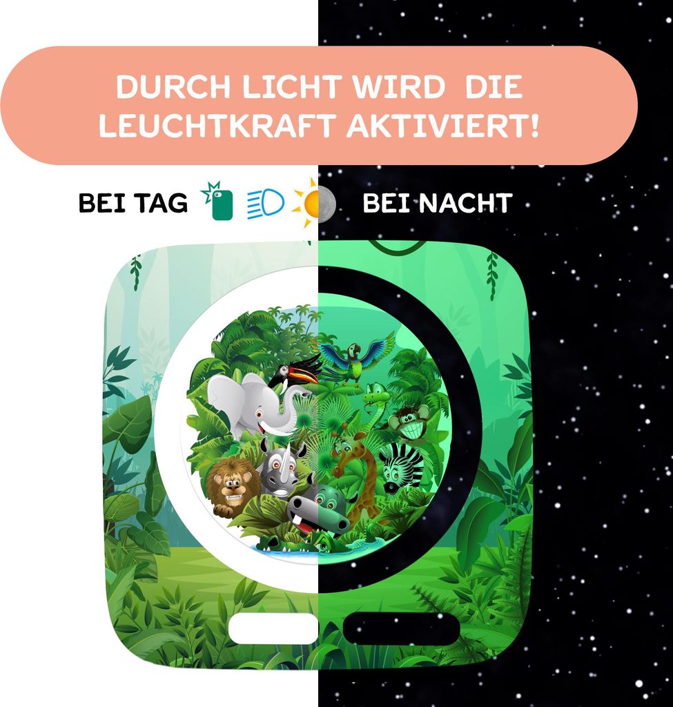 Nachtleuchtende Schutzfolie kompatibel mit Toniebox2 passgenaue Folie mit Motiv Kratzschutz für Musikbox Y015-12 Reh