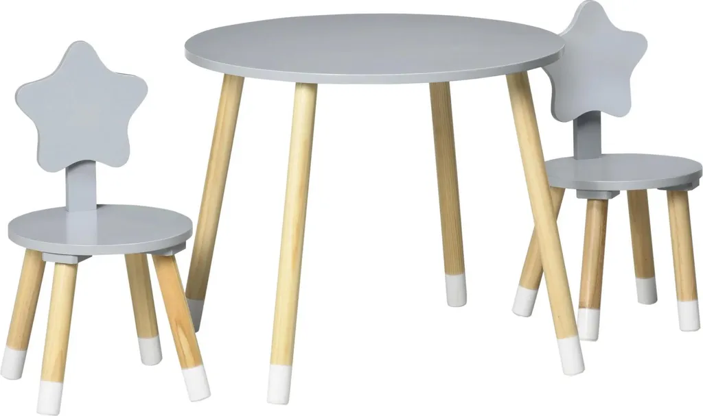 Chaises pour salle de jeux et chambre enfant en bois - Lot de 2 pièces