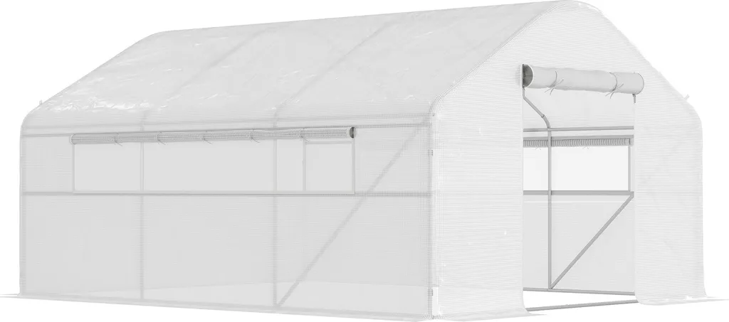 Serre tunnel de jardin en acier galvanisé et bâche PE anti-UV Outsunny