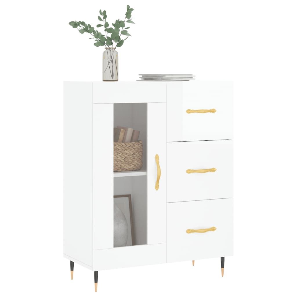 Kredens biały wysoki połysk 69,5x34x90 cm materiał Zdjęcie produktu 2