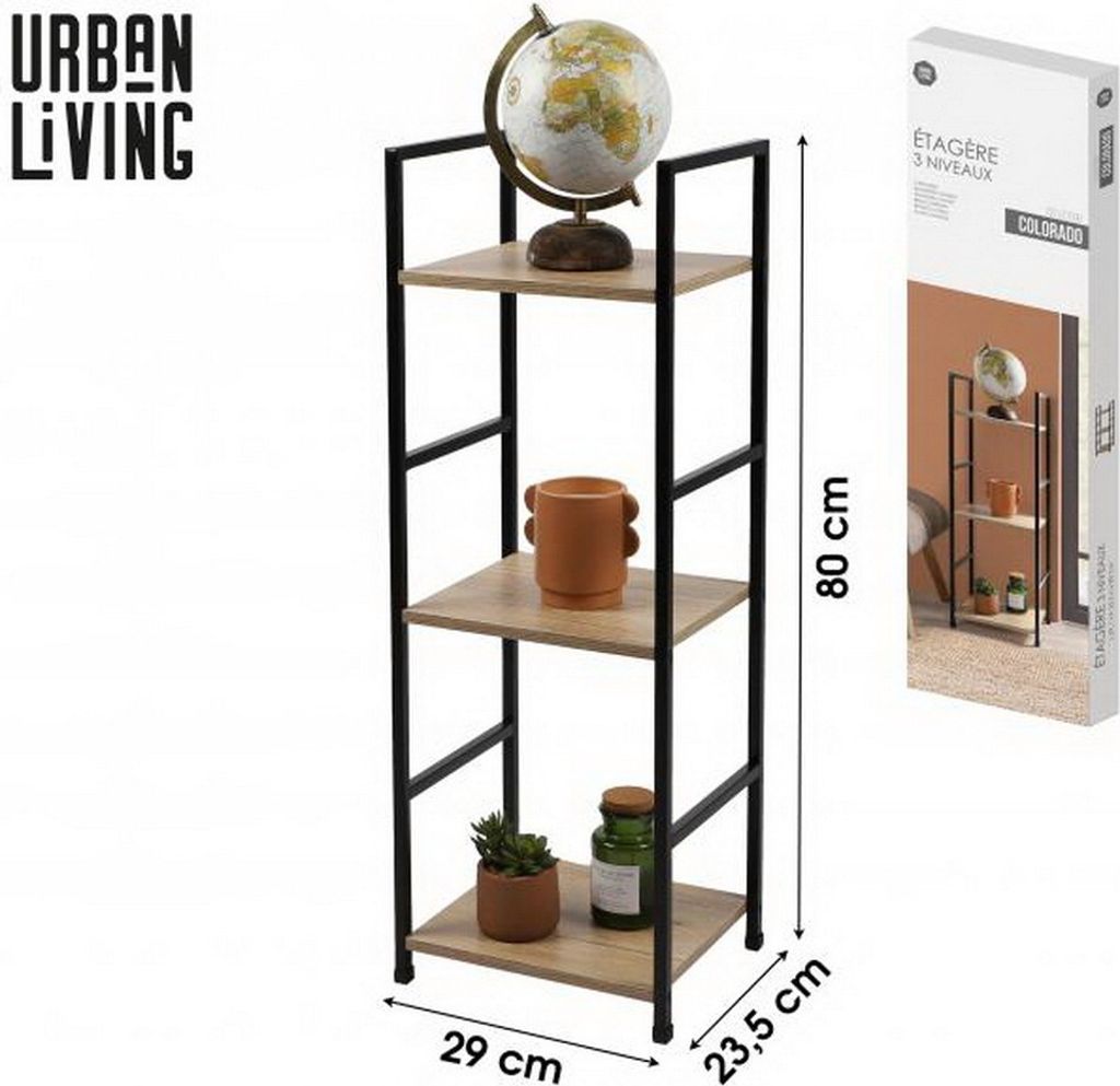 Urban Living COLORADO 3-Etagen Regal 29 x 23,5 H 80 cm Produktbild 