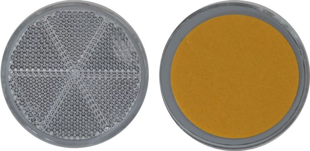 8 x Rückstrahler - Reflektor - Kleben - Ø 60 mm - Weiß - E-Prüfzeichen