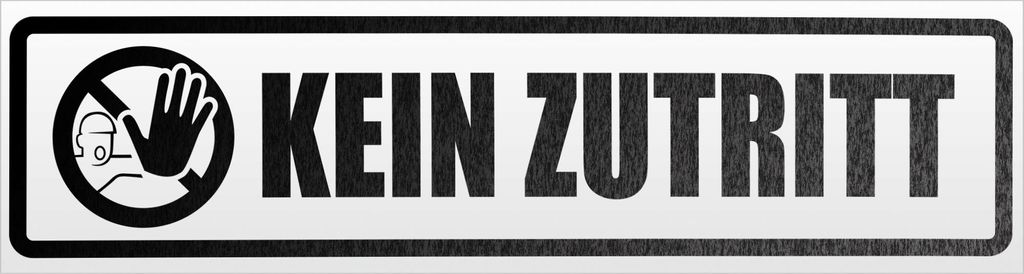 Kiwistar Kein Zutritt Piktogramm Magnetschild Schild magnetisch - 30cm Schwarz - reflektierend - Magnetfolie für Auto PKW Kfz