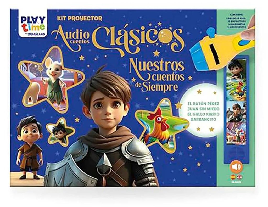 Imagiland Klassisches Audio-geschichtenprojektor-set Blau Kinder Blau One Size