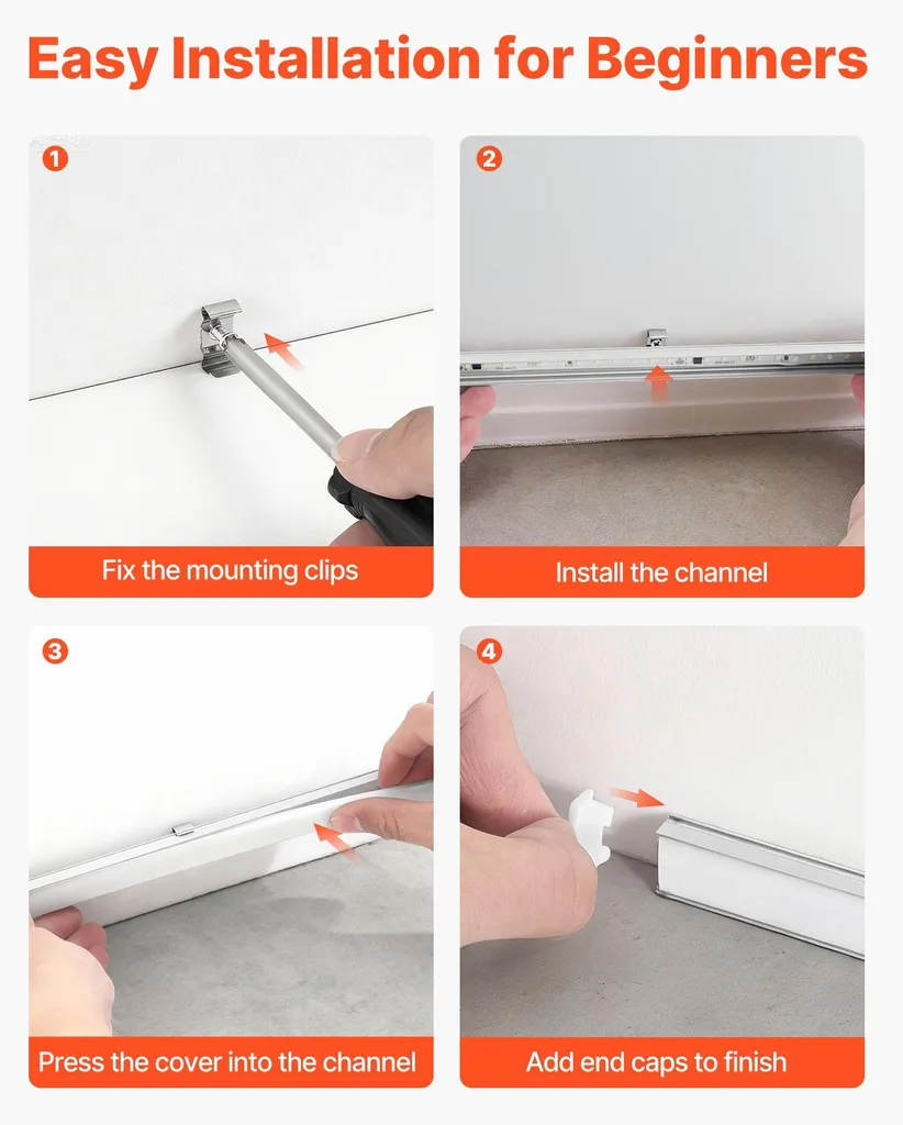 Évitez les Points LED - Lot 20 Profilés Aluminium 2m avec Cache Laqué