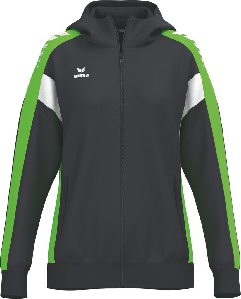 Erima Celebrate 125 Trainingsjacke mit Kapuze Schwarz/grüner Gecko