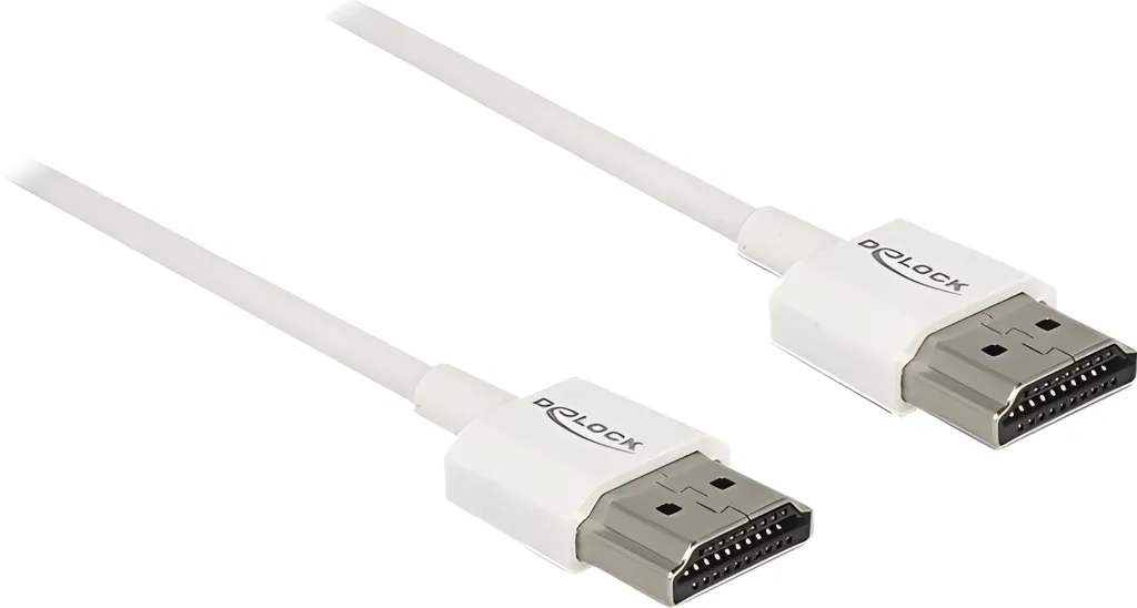 Cavo HDMI 4K Slim Delock 85126 Bianco | 1,5m High Speed 3D Ethernet