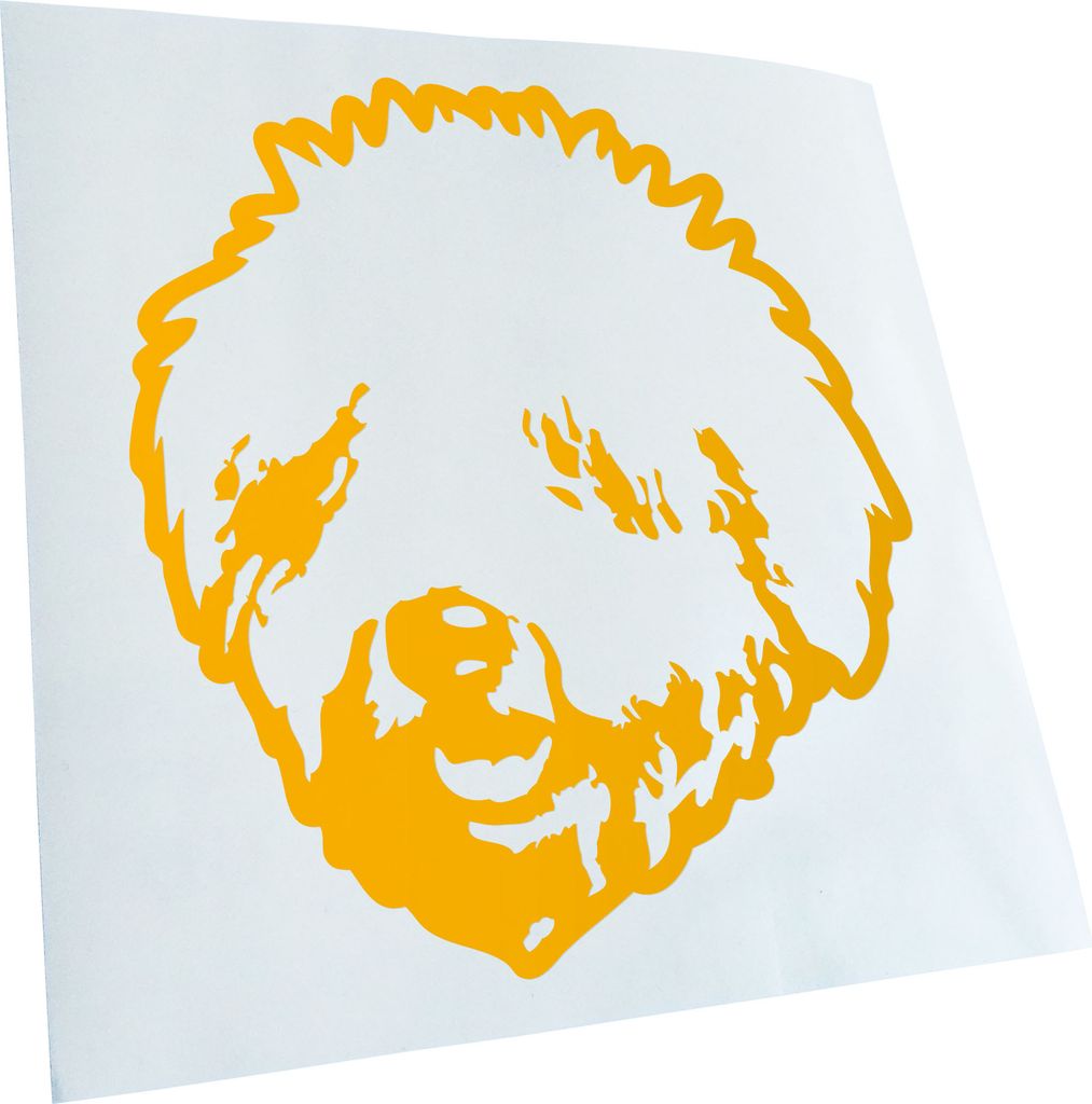 Kiwistar - Autoaufkleber - komondor Hund - Gelb - 50x45cm - Aufkleber für Auto, Laptop, Fahrrad, LKW, Motorrad mehrfarbig JDM Decal Racing