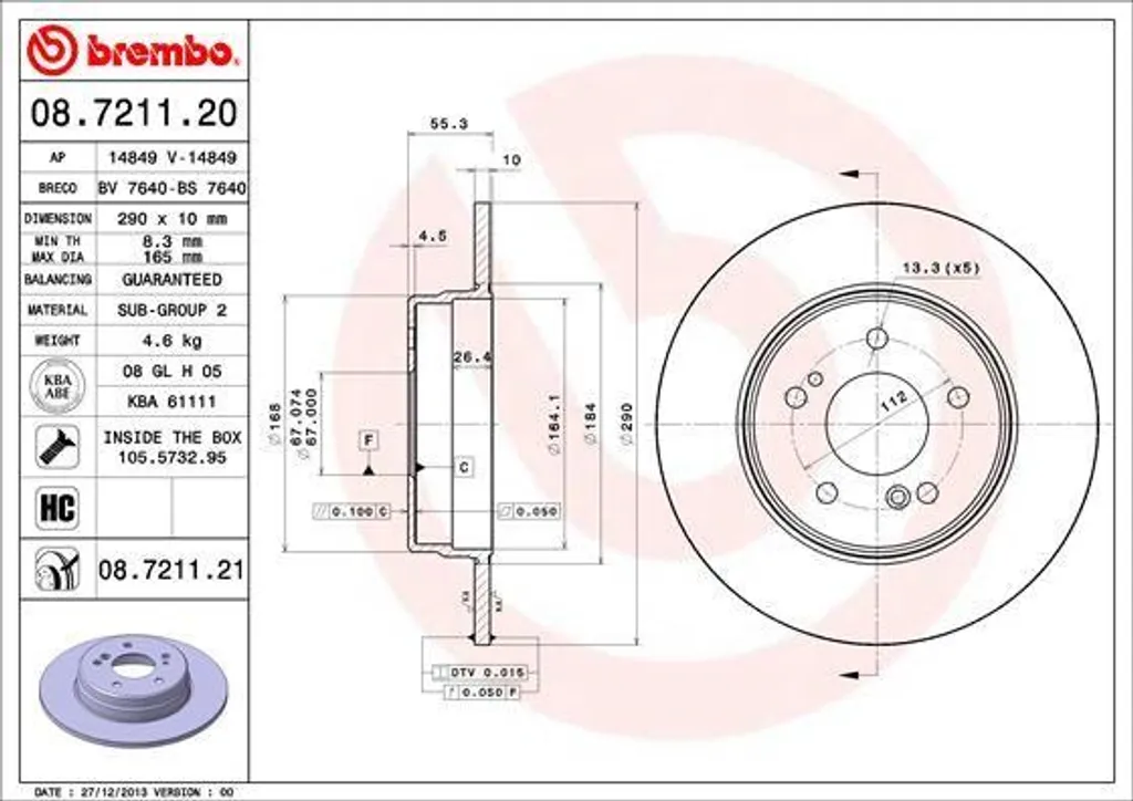 Disque de frein fonte haute teneur en carbone compatible Mercedes-Benz