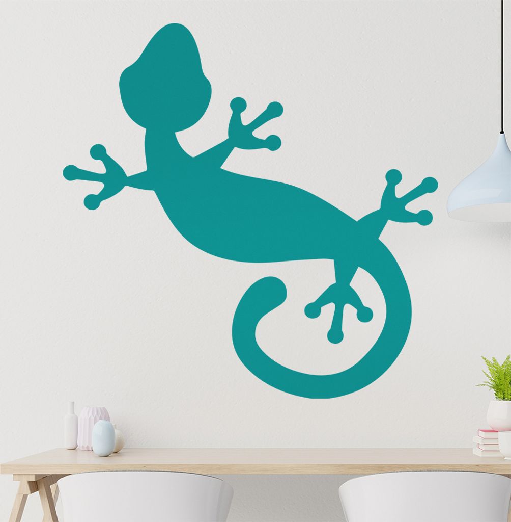Gecko links Wandtattoo in 6 Größen - Wandaufkleber Wall Sticker - Dekoration, Küche, Wohnzimmer, Schlafzimmer, Badezimmer