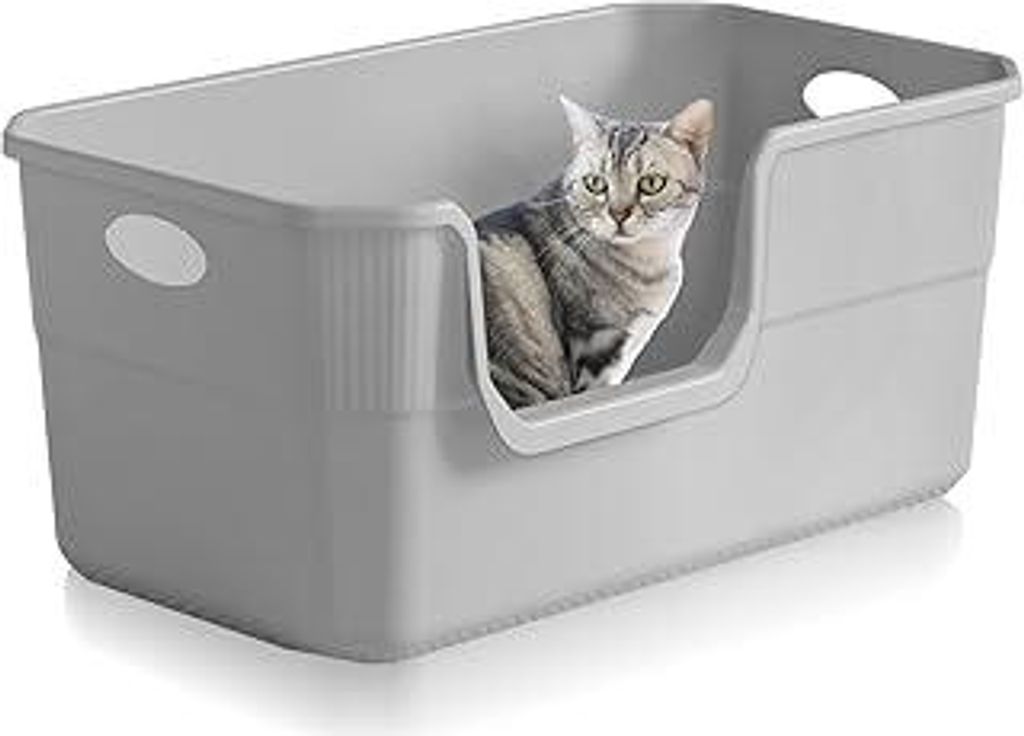 Katzenklo Hoher Rand 50 x 35 x 22cm,Katzentoilette Groß, Katzenklo XXL Ohne Deckel Katzenklo Groß Katzentoiletten für Katze, Kaninchen,Kätzchen...