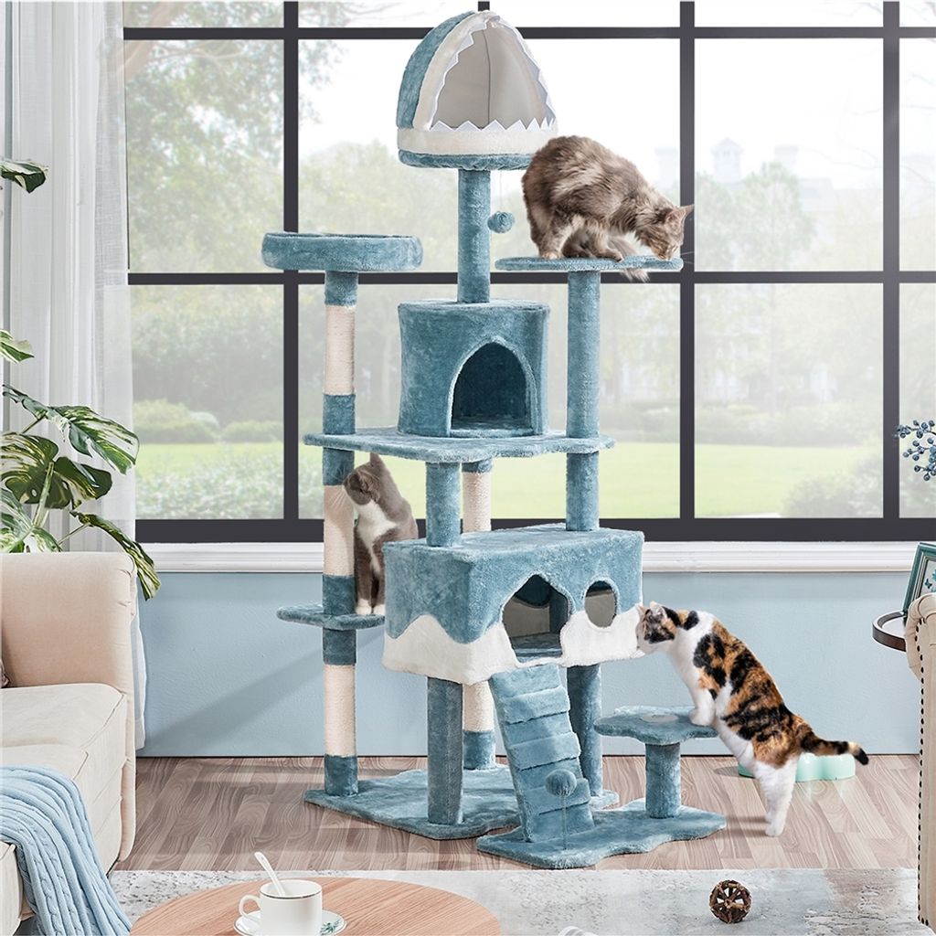 Yaheetech Kratzbaum Katzenbaum Ozean-Stil 184 cm H mit Produktbild 1