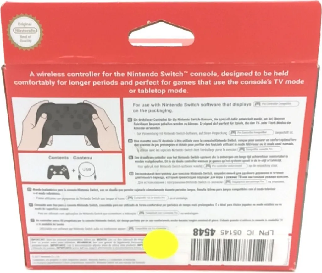 Manette Pro Nintendo Switch - Contrôleur sans Fil Noir Ergonomique - 30