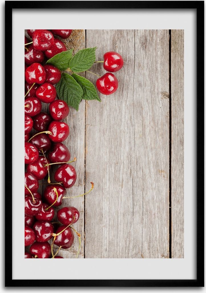 Bild - Bilderrahmen - Foto - 70 cm x 100 cm - MDF - Rahmen - Wandkunst - Kirschen