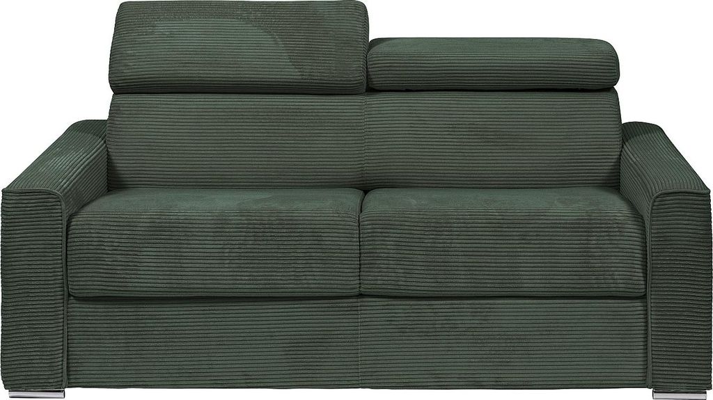 Express 3-Sitzer Schlafsofa in grünem Cord - Liegefläche 140 cm - Matratze 22 cm - VIZIR