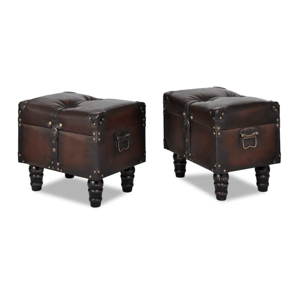 Solution de rangement gain de place : set 3 coffres-sièges marron chic - 8