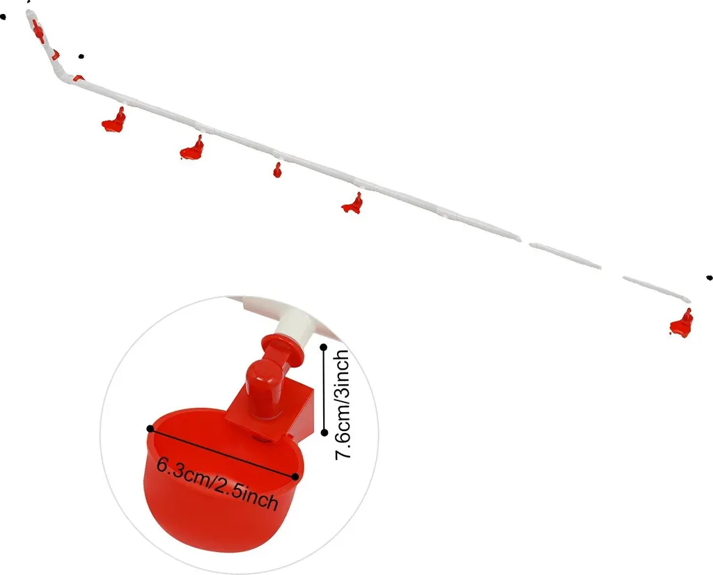 Système d'abreuvement automatique pour volaille, lot de 8 tasses