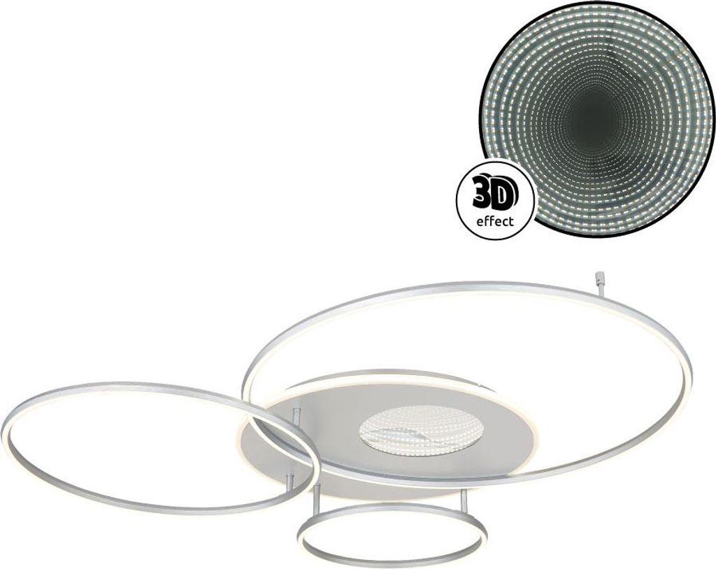 Globo Lighting Deckenleuchte Aluminium Gebürstet silberfarben matt, LED
