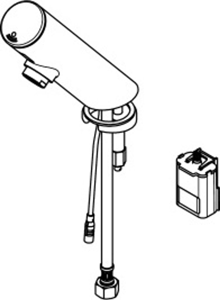 KWC F3 Elektronik - Standventil DN 15 für Waschanlagen F3EV1001 / F3EV1006 mit Batteriefach, Variante:Durchflussmengenregler 6L/min