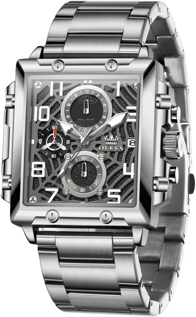 Orologio Uomo Fashion Quadrato Acciaio 41mm - Trend 2024 - 1