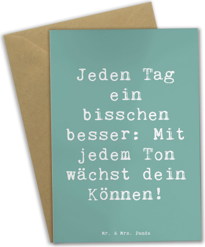 Mr. & Mrs. Panda Grußkarte Spruch Ein neues Musikinstrument lernen - Meeresbrise - Geschenk, Musikgefühl, hochzeitskarten, Kreativität, Lernproz...