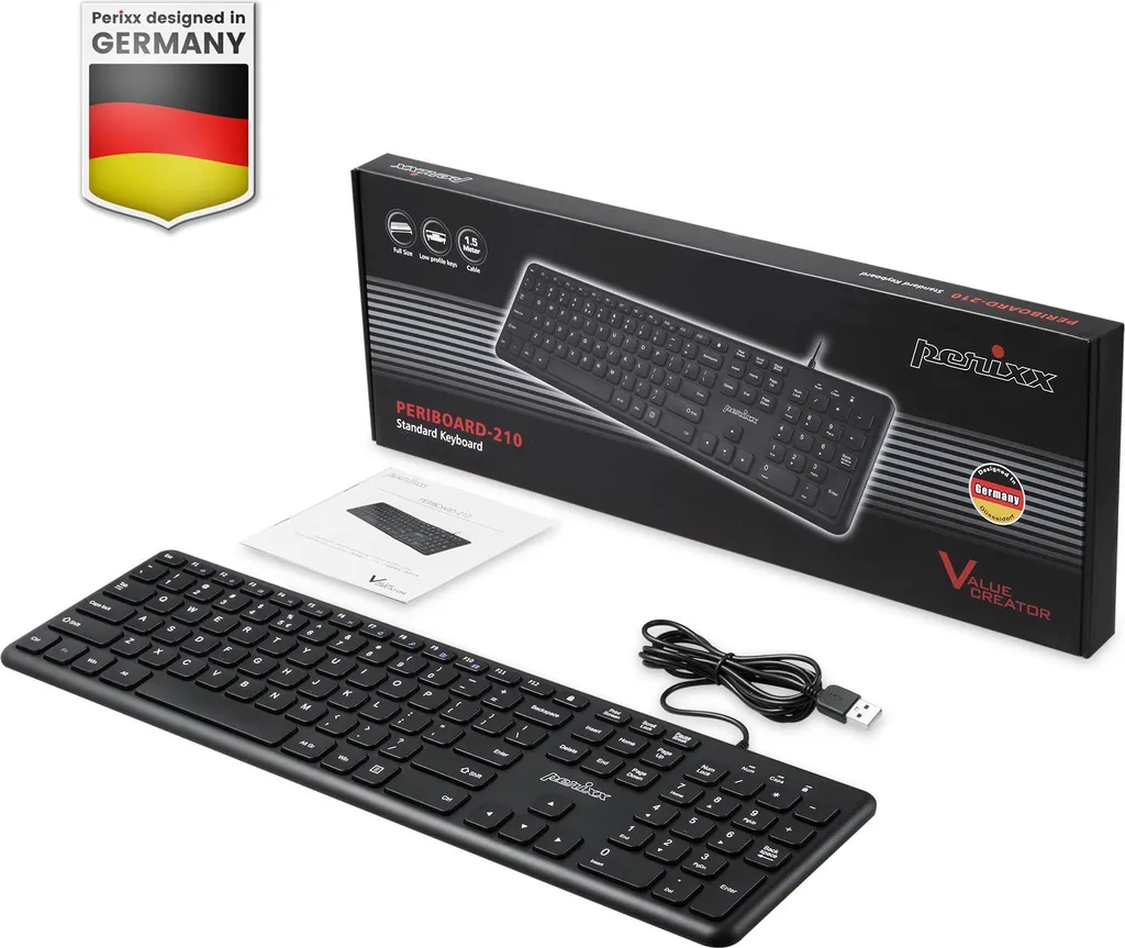 Clavier USB silencieux Perixx PERIBOARD-210 avec mécanisme à ciseaux pro - 7