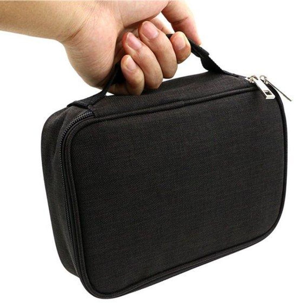 Großes Etui für Farbkreide mit mehrschichtiger Kreidehalter, großes Etui für Zeichenbedarf für Studenten, schwarz