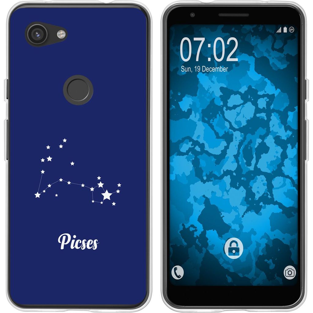 PhoneNatic Case kompatibel mit Google Pixel 3a XL Silikon-Hülle SternzeichenPisces M1