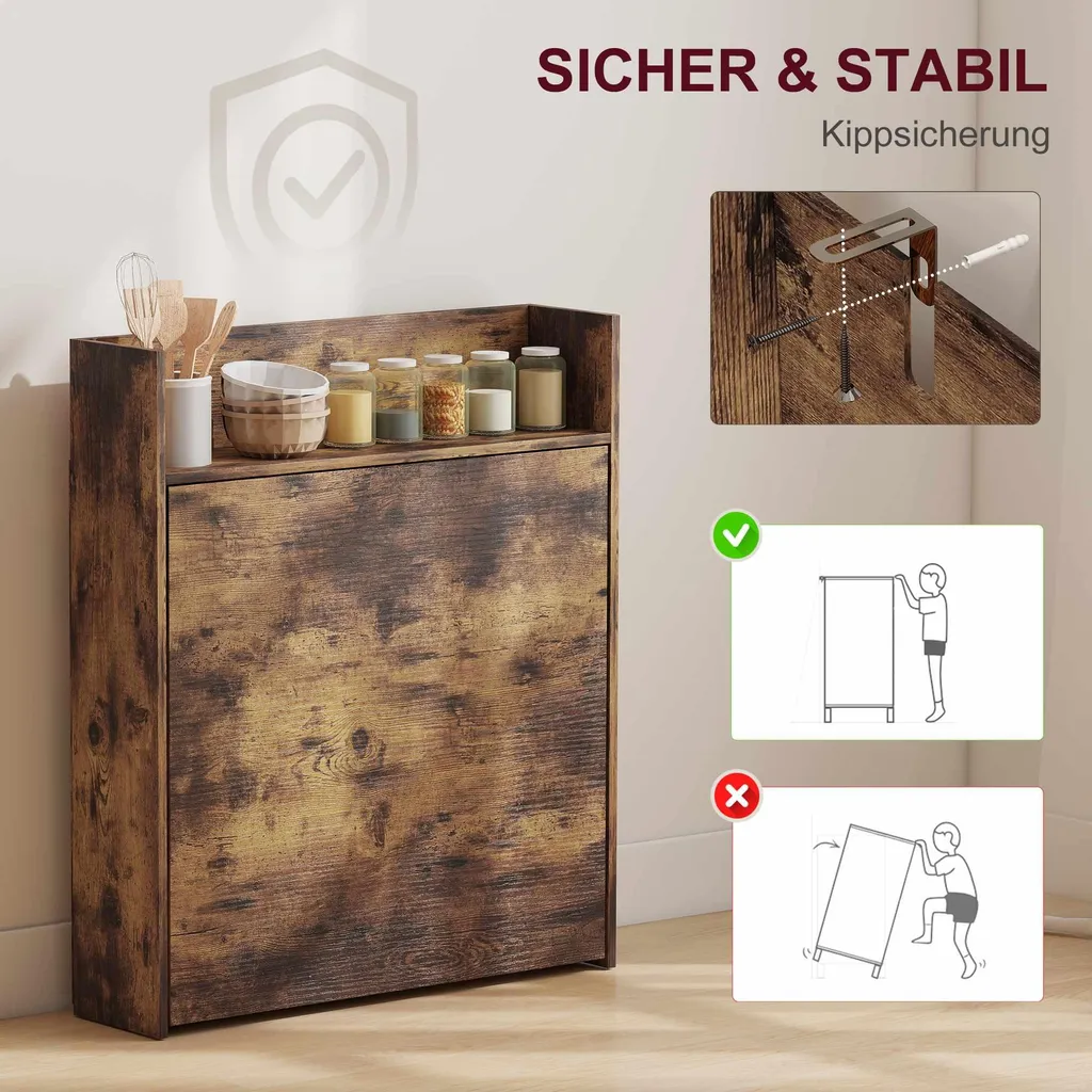 Petite table à manger pliable pour cuisine ou studio avec rangement loft