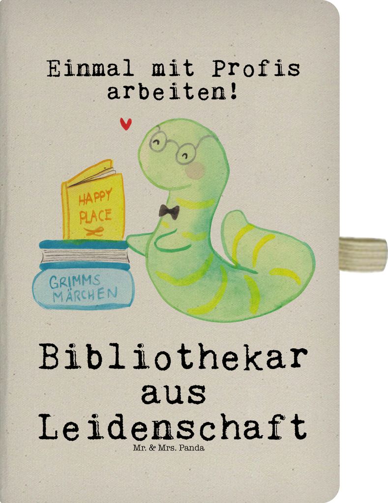 Mr. & Mrs. Panda Journal Bibliothekar Leidenschaft - Transparent - Geschenk, Buchhandlung, Skizzenbuch A5, Bibliothek, notizbuch, Lustig, Tagebuch,...