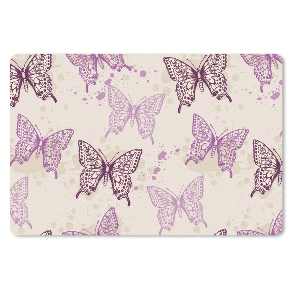 MuchoWow Schreibtischunterlage Tiere - Muster - Schmetterling 60x40 cm - XXL Mauspad - Großes Mauspad