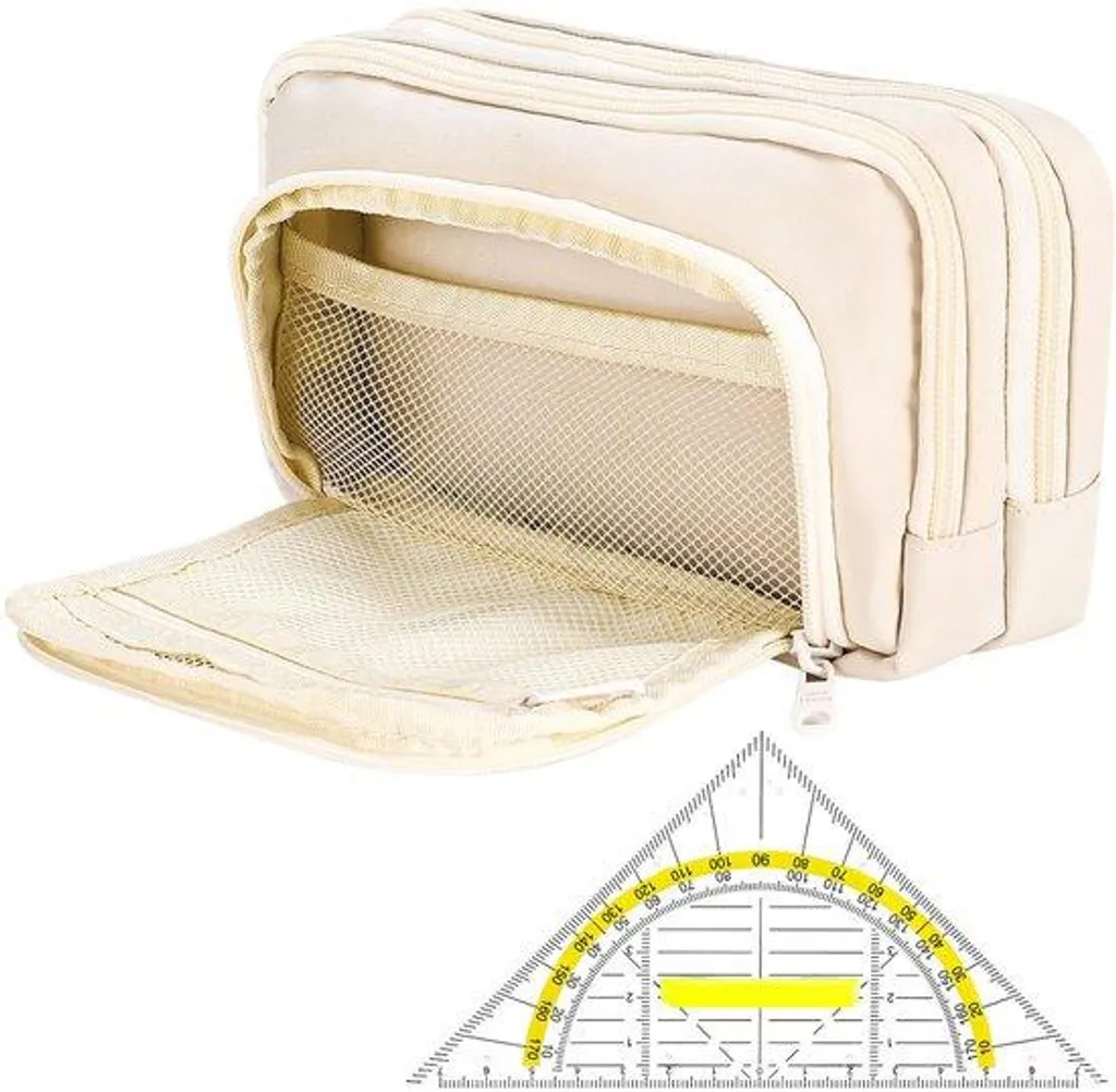 Trousse de bureau et d'école avec règle intégrée pour étudiante