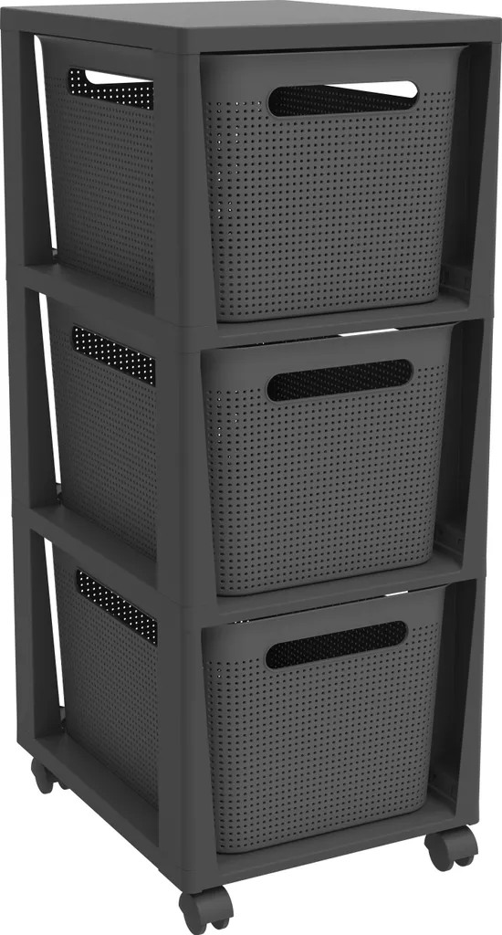 Cassettiera Ufficio BRISEN 3x16L - Carrello Archivio Antracite Rotho