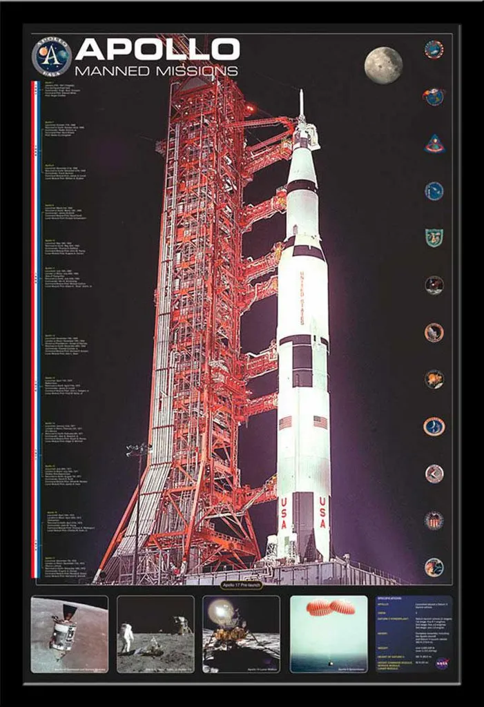 Kit Didattico Apollo Manned Missions + Cornice Shinsuke Nero MDF