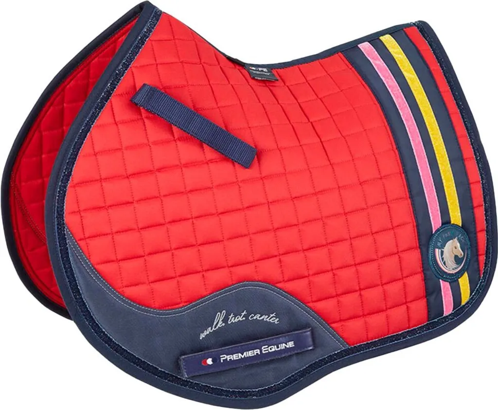 Tapis de Selle Obstacle Rouge pour Poney - Confort et Style MPJ Glitter