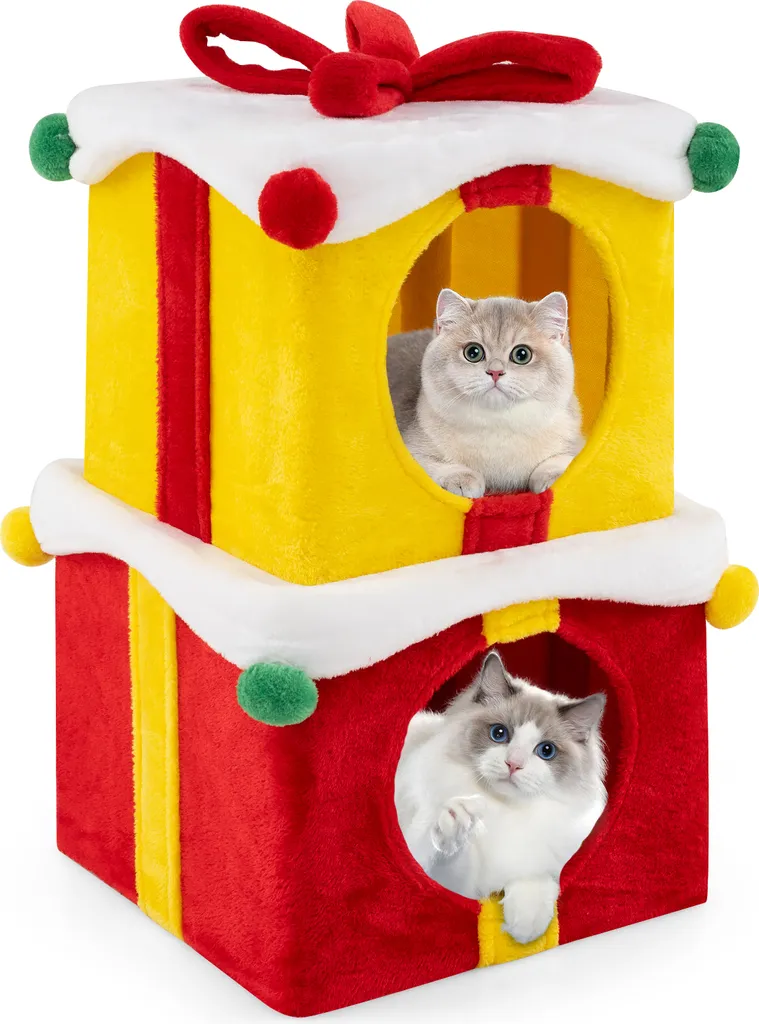Maison pour chats empilable : fini l'ennui avec ce lit à double étage