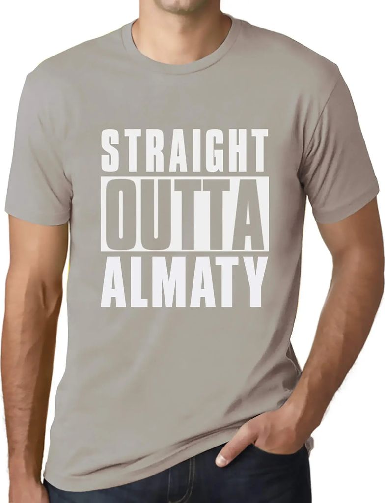 Herren Grafik T-Shirt Direkt aus Almaty – Straight Outta Almaty – Öko-Verantwortlich Vintage Jahrgang Kurzarm Lustige Druck Geburtstag Geschen...