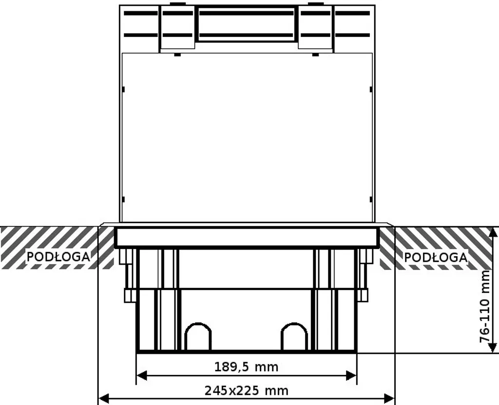 Prise de sol escamotable 6 modules PD-12 Boîtier à encastrer XBS - 5