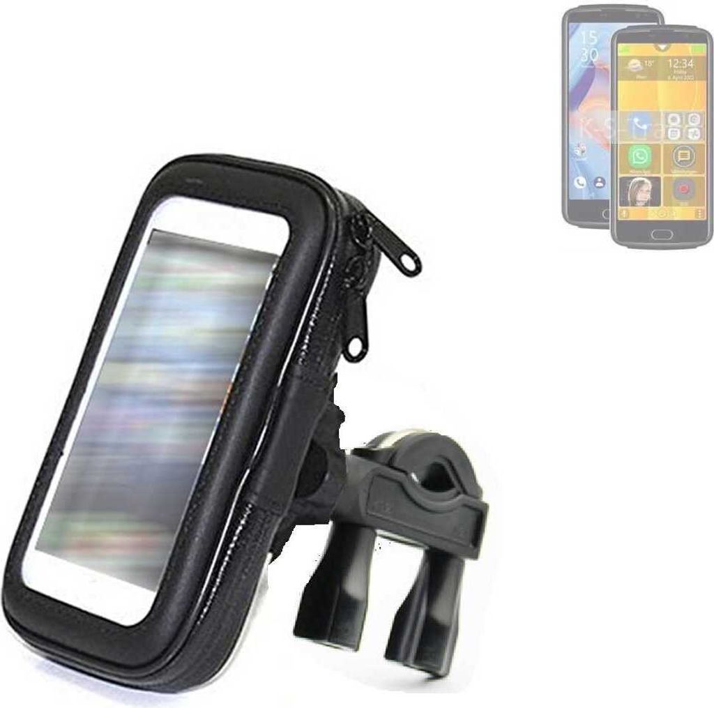 K-S-Trade Fahrrad-Halterung kompatibel mit Bea-fon M7 Handy-Halterung Halter Lenkstange Fahrradhalterung Motorrad Bike Mount Wasserabweisend
