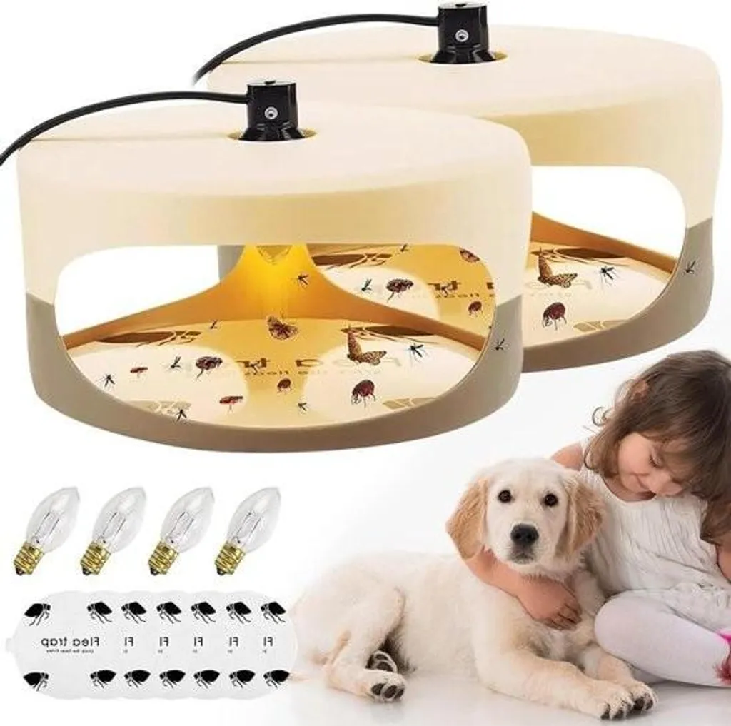 Lampe Anti-Puces Adhésive Allecto Plus Lot de 2 pour Salon et Chambre