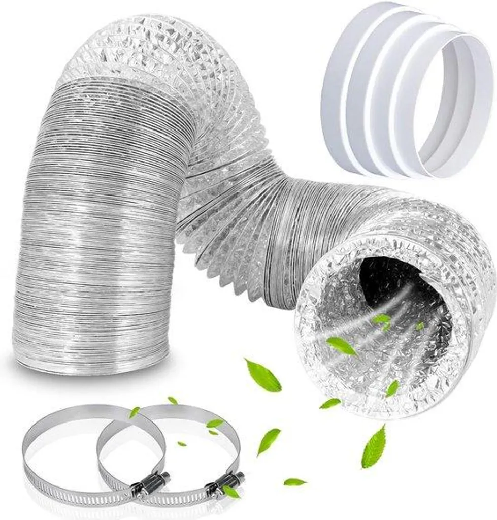 Tuyau d'évacuation pour clim mobile 155 mm en aluminium flexible de 2 m
