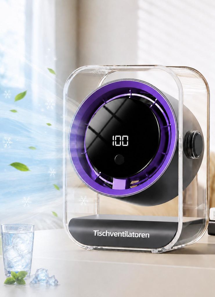 Tischventilator, USB Ventilator, 720° einstellbar, 3 Produktbild 